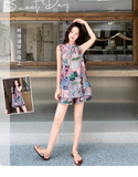 Amara 2-Piece Print Sleeveless Cheongsam Set