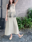 Ming Apricot Floral Print Cheongsam Dress