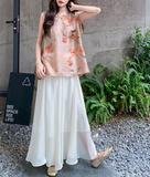 Grace 2-Piece Black Print Cheongsam Set