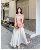 Grace 2-Piece Black Print Cheongsam Set