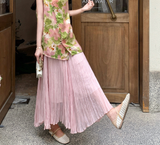 Ensemble 2-Piece Printed Sleeveless Cheongsam Set
