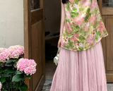 Ensemble 2-Piece Printed Sleeveless Cheongsam Set