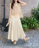 Maya 2-Piece Satin Jacquard Cheongsam Set