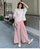 Organza 2-Piece Embroidered Top and Pants Cheongsam