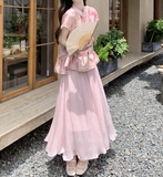 Empress 2-Piece Pink Jacquard Cheongsam Set