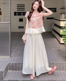 Diamond 2-Piece Floral Print Cheongsam Set