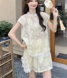Mirabel 2-Piece Black Jacquard Cheongsam Set