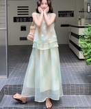 Elle 2-Piece Light Green Embroidered Cheongsam Set