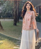 Primula 2-Piece Printed Mesh Cheongsam Set