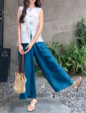 Procyon 2-Piece Black Relaxed Top Set Cheongsam