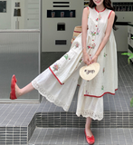 Narcissus 2-Piece Embroidered Cheongsam Set