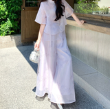 Yara 2-Piece Purple Embroidered Cheongsam Set