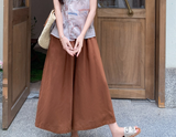 Gabriella 2-Piece Caramel Sleeveless Top Set Cheongsam