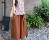 Gabriella 2-Piece Caramel Sleeveless Top Set Cheongsam