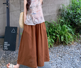 Gabriella 2-Piece Caramel Sleeveless Top Set Cheongsam