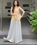 Elisabetta 2-Piece Embroidered Sleeveless Cheongsam Set