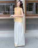 Elisabetta 2-Piece Embroidered Sleeveless Cheongsam Set
