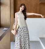 Shimmer 2-Piece Butterfly Print Cheongsam Set