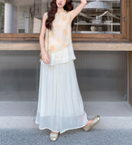 Dawn 2-Piece Embroidered Top and Pants Set Cheongsam