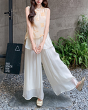 Dawn 2-Piece Embroidered Top and Pants Set Cheongsam