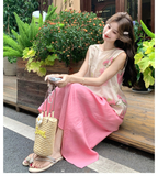 Genevieve 2-Piece Pink Print Cheongsam Set