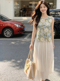 Winifred 2-Piece Floral Mesh Cheongsam Set