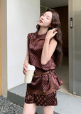 Ginevra 2-Piece Vintage Polka Dot Set Cheongsam