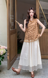 Amethyst 2-Piece Lace Embroidered Cheongsam Set