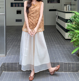 Amethyst 2-Piece Lace Embroidered Cheongsam Set