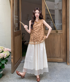 Amethyst 2-Piece Lace Embroidered Cheongsam Set