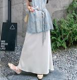 Equinox 2-Piece Ink-Dye Satin Cheongsam Set