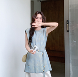Equinox 2-Piece Ink-Dye Satin Cheongsam Set