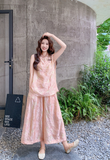Solstice 2-Piece Black Sleeveless Cheongsam Set