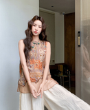 Quintessa 2-Piece Black Print Cheongsam Set