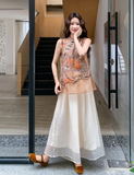 Quintessa 2-Piece Black Print Cheongsam Set