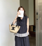Finale 2-Piece Ruffle Top Wide-Leg Pants Cheongsam