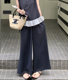 Finale 2-Piece Ruffle Top Wide-Leg Pants Cheongsam