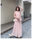 Xandra 2-Piece Pink Jacquard Cheongsam Set
