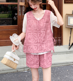 Federica 2-Piece Lace Short-Sleeve Top Set Cheongsam
