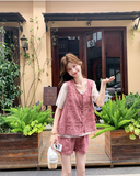 Federica 2-Piece Lace Short-Sleeve Top Set Cheongsam