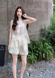 Coral 2-Piece White Lace Cheongsam Set