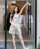 Coral 2-Piece White Lace Cheongsam Set