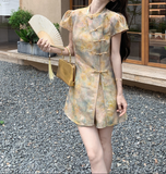 Melisande 2-Piece Gradient Print Cheongsam Set