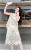 Gwen 2-Piece Lace Embroidered Cheongsam Set
