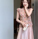 Orchid 2-Piece Floral Satin Cheongsam Set