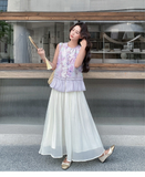 Natalia 2-Piece Lavender Chiffon Cheongsam Set