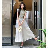 Marcella 2-Piece Black Mandarin Collar Cheongsam Top