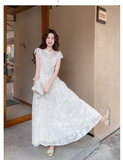 Vivienne 2-Piece Embroidered Frog-Buttons Cheongsam Set