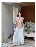 Mila 2-Piece Gradient Ink Cheongsam Set
