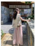 Anastasia 2-Piece Print Wide-Leg Cheongsam Set